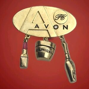 AVON Brooch Pin Gold Collectible Vintage 2003 Product Charms Recognition Award